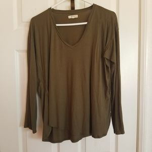Madewell Long Sleeve Anthem V Neck M Olive Green